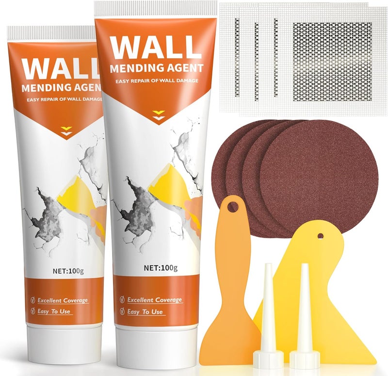 NINGOO Drywall Repair Kit,Wall Patch Repair Kit,2 Pack Wall Patching Agent,Simple Filling of Wall Holes & Efficient Crack Repair, Plaster Wall Repair,Apartment Friendly - Image 1